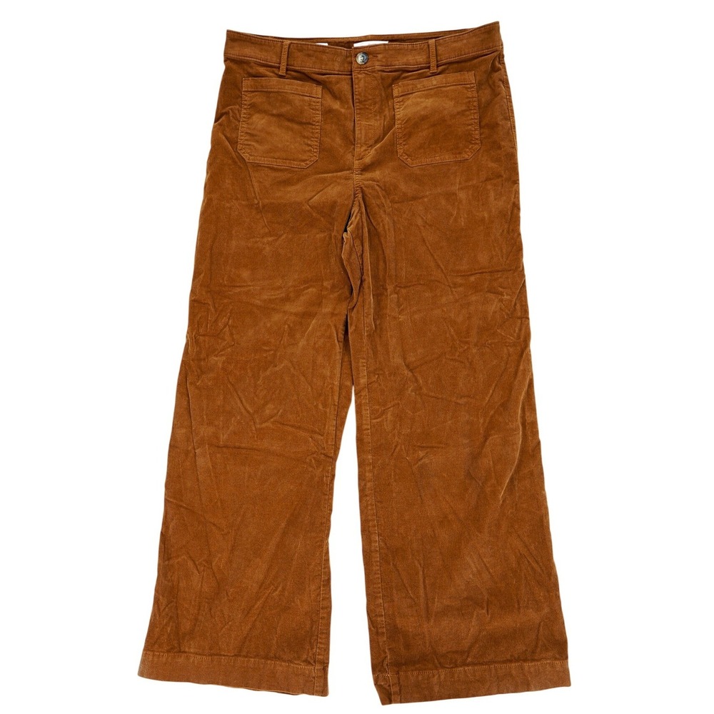 Loft Palmer Wide Leg Brushed Corduroy High Waist Brown Pants 16T